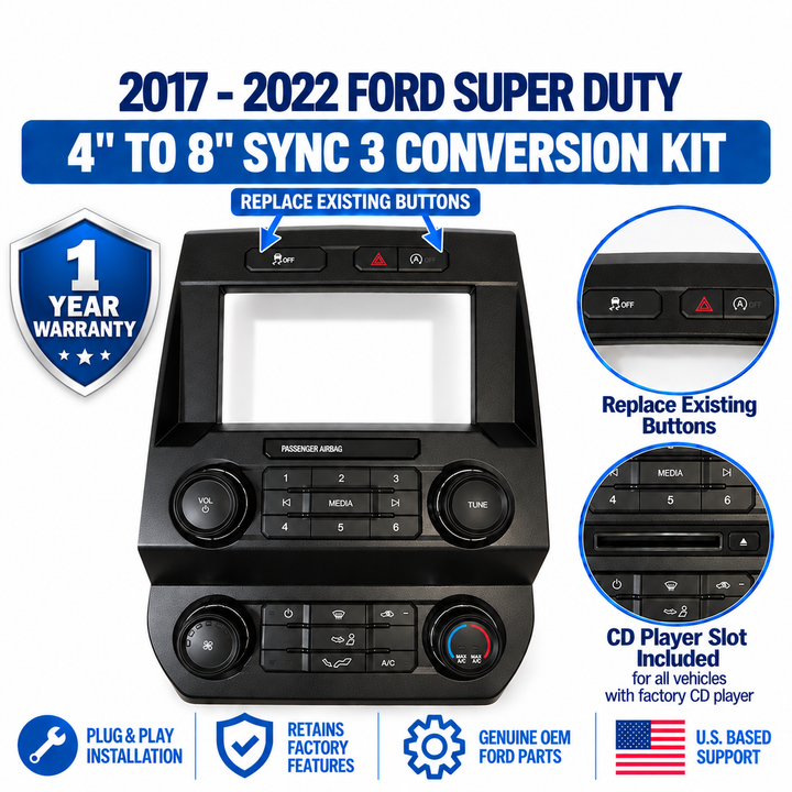 2017-2022 Ford Super Duty 4" to 8" SYNC 3 Upgrade | F-250 F-350 F-450 F-550