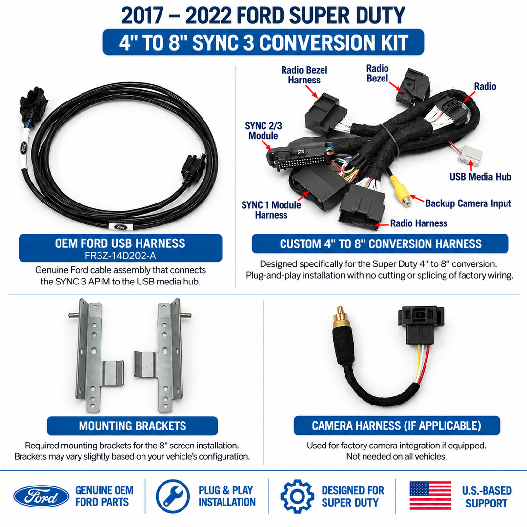 2017-2022 Ford Super Duty 4" to 8" SYNC 3 Upgrade | F-250 F-350 F-450 F-550